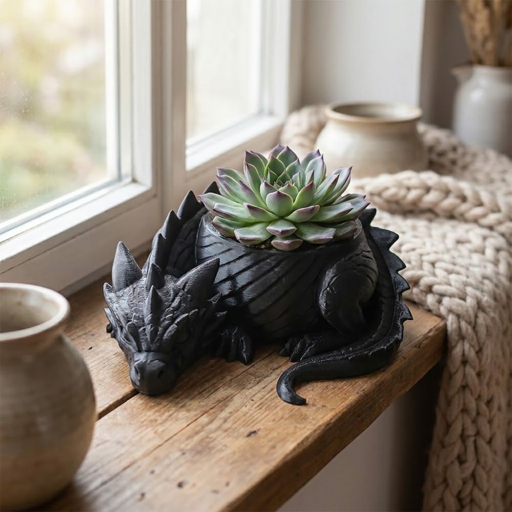 3D Printed Dragon Shaped Plant - огляд і ціна Snake Plant Ceramic